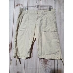 Polo Jeans Company Women's Khaki Cargo Capri Pants Size 12 Adjustable